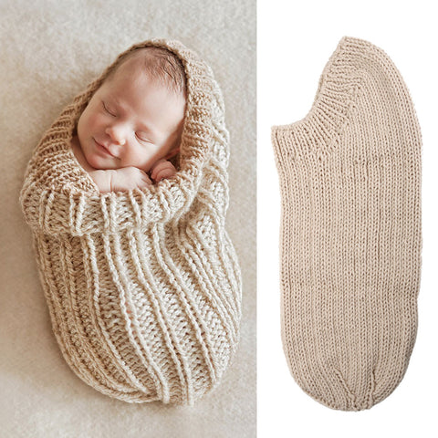 Cocoon for Newborns for Sleep 2017 Newborn Photography Props Beige Baby Swaddle Sack Handmade Crochet Photo Props Baby Blanket